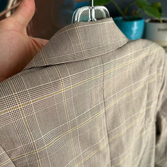 Y2K Cue Brown Plaid Blazer 10 - Picture 9 of 16